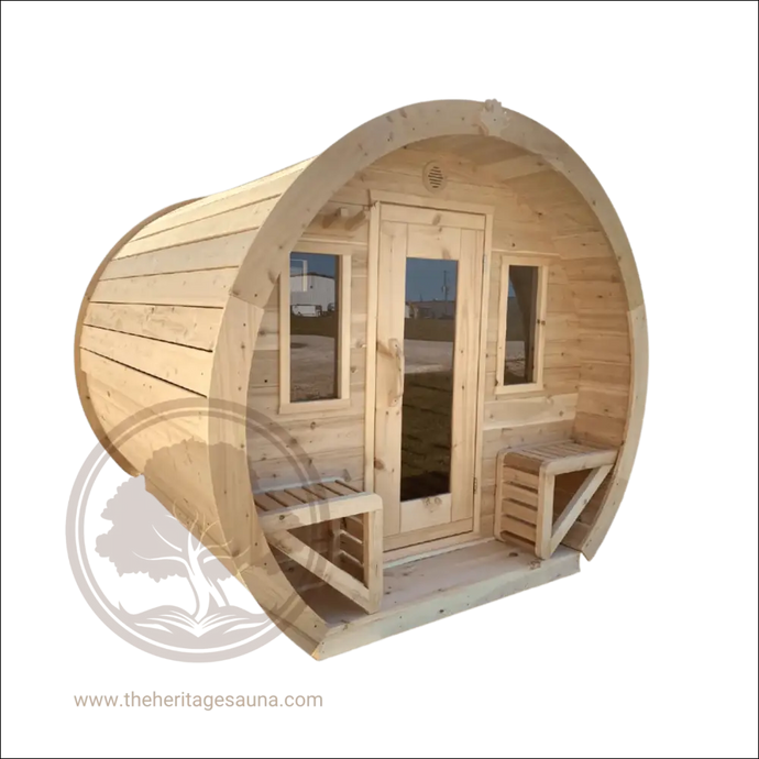 Heritage™ 4 People 7’ X 6’ Flat Barrel Sauna Outdoor