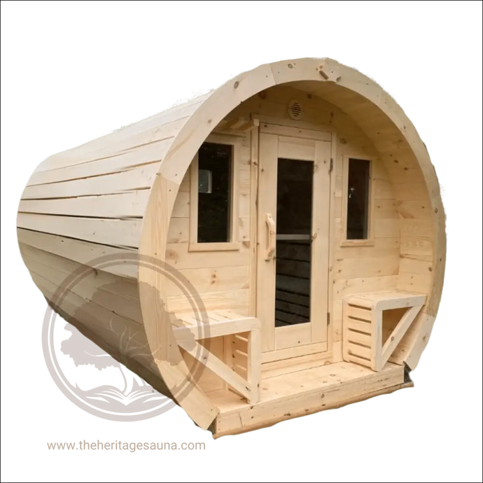 Heritage™ 8 People 7’ X 10’ Flat Barrel Sauna Outdoor